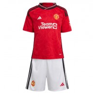 Manchester United Donny van de Beek #34 Domaci Dres za djecu 2023-24 Kratak Rukav (+ Kratke hlače)